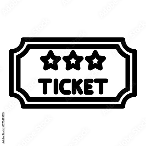 Golden ticket Fame Line icon