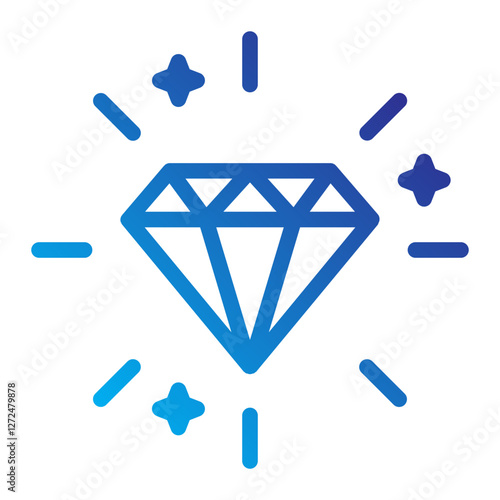 Diamond stars Fame Line gradient icon