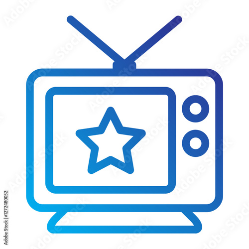 Television stars Fame Line gradient icon