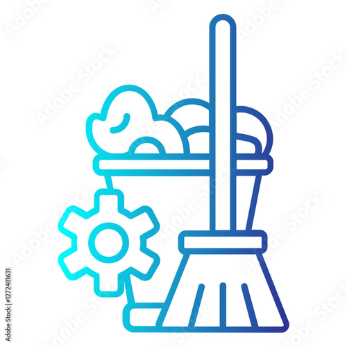 CLEANING SERVICE single icon with a line gradient style