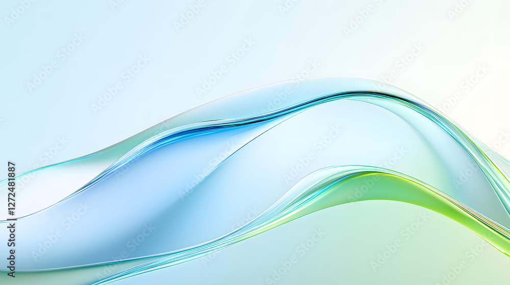 Fototapeta premium Stylish corrugated dynamic high-end green mixed color fluid gradient abstract background