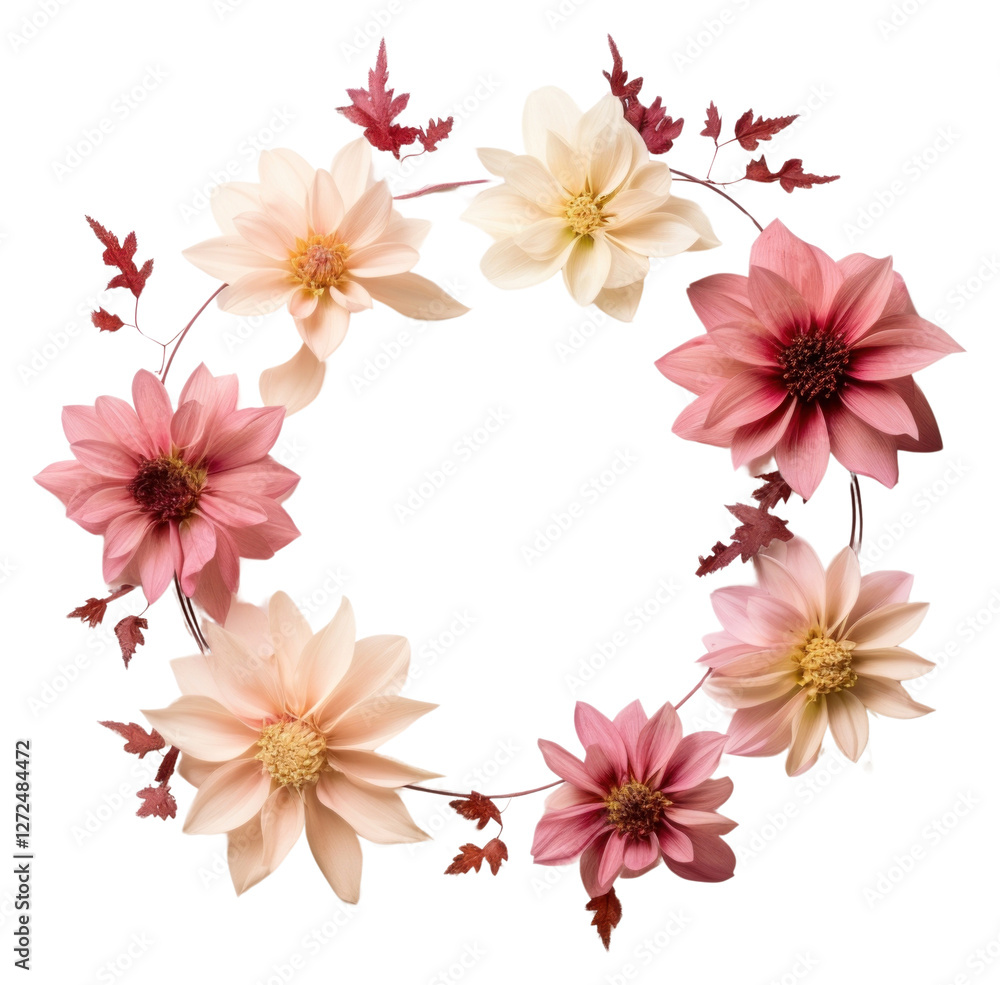 PNG Wreath flower dahlia petal. PNG Wreath flower dahlia petal.