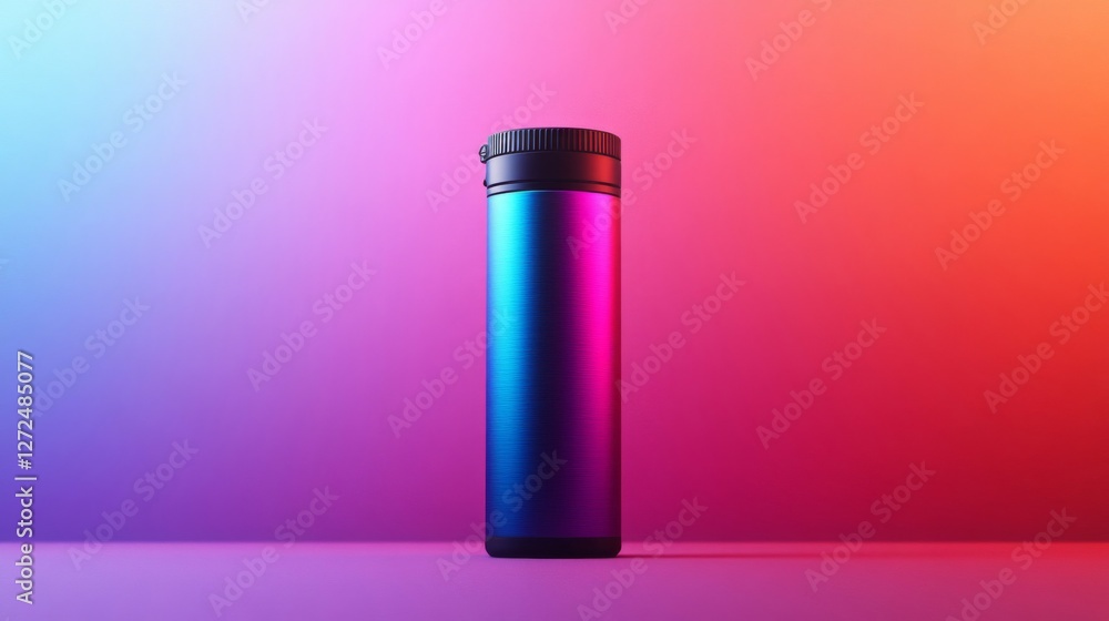 Sleek E Cigarette on White Surface with Blue and Orange Background Lighting Sleek E Cigarette on White Surface with Blue and Orange Background Lighting