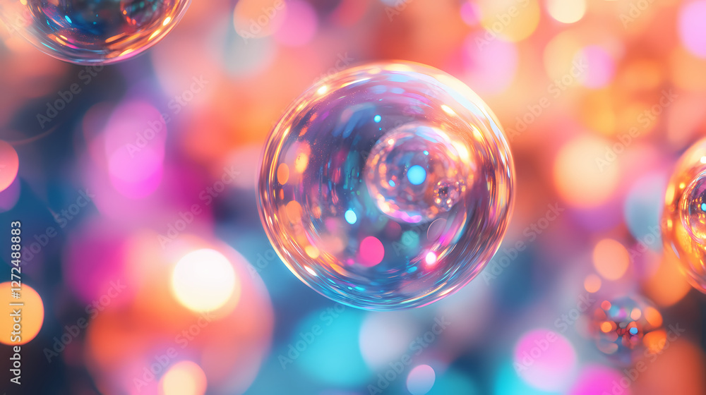 Abstract macro of colorful light refractions on glass spheres. Futuristic Light Refractions. Illustration Abstract macro of colorful light refractions on glass spheres. Futuristic Light Refractions. Illustration