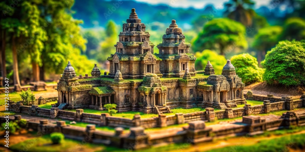 Obraz premium Miniature Angkor Thom Temple, Cambodia: Tilt-Shift Fantasy