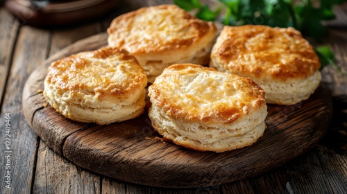 Wallpaper Mural Rustic Homemade Biscuits on a Wooden Board Surrounded by Greenery Torontodigital.ca