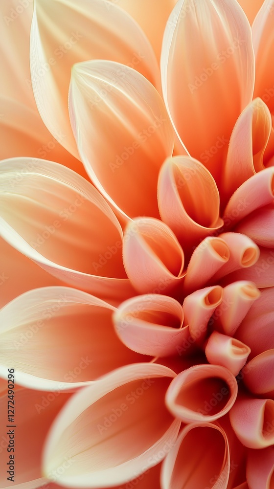 Close-up of soft peach-colored flower petals with intricate details and gradients Close-up of soft peach-colored flower petals with intricate details and gradients