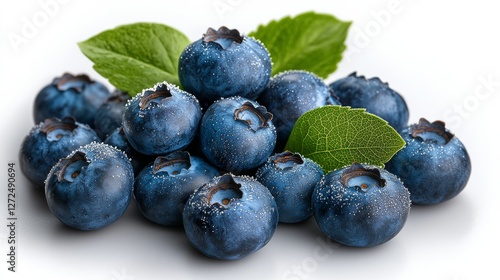 Wallpaper Mural A Refreshing Collection of Juicy Blueberries with Leaves and Water Droplets Perfect for Healthy Living and Delicious Snacks Torontodigital.ca