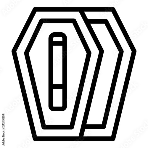 Coffin outline icon warning against smoking and its life threatening consequences