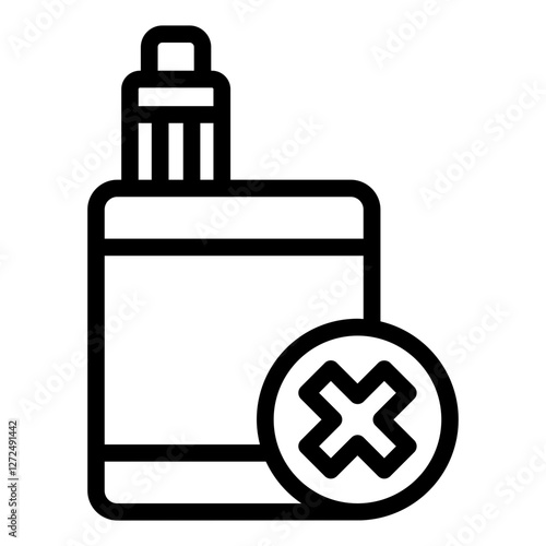 No vape smoking outline icon promoting vape awareness and health campaigns