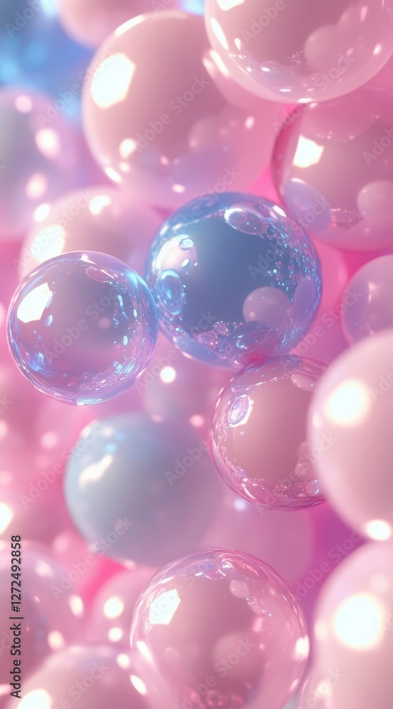 Soft Pastel Bubbles Floating in a Dreamy Background of Colorful Light Soft Pastel Bubbles Floating in a Dreamy Background of Colorful Light