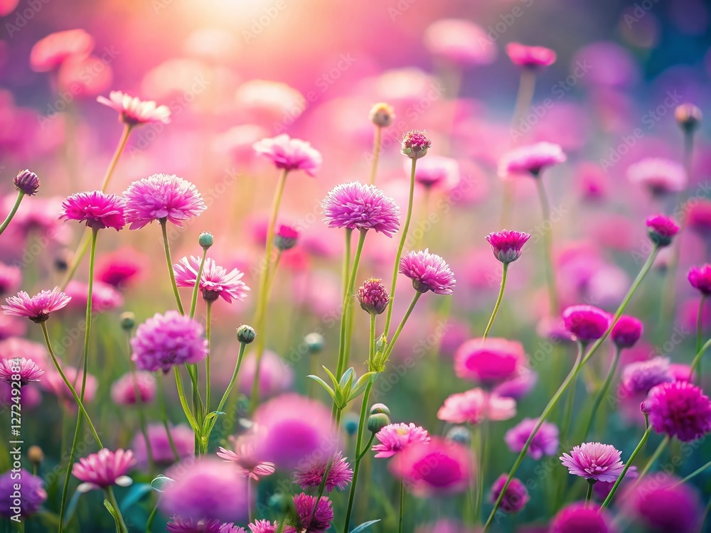 Miniature Pink Flower Abstract Background - Tilt-Shift Photography