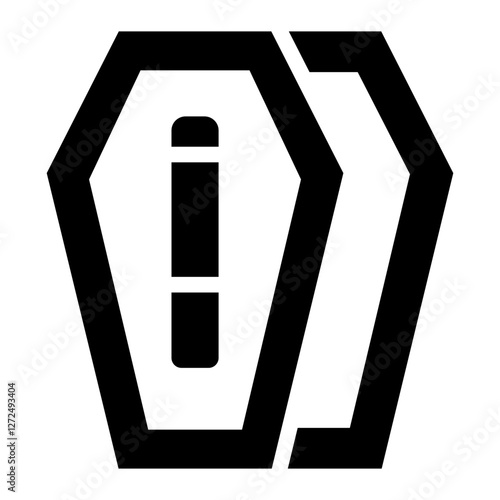 Coffin glyph icon warning against smoking and its life threatening consequences