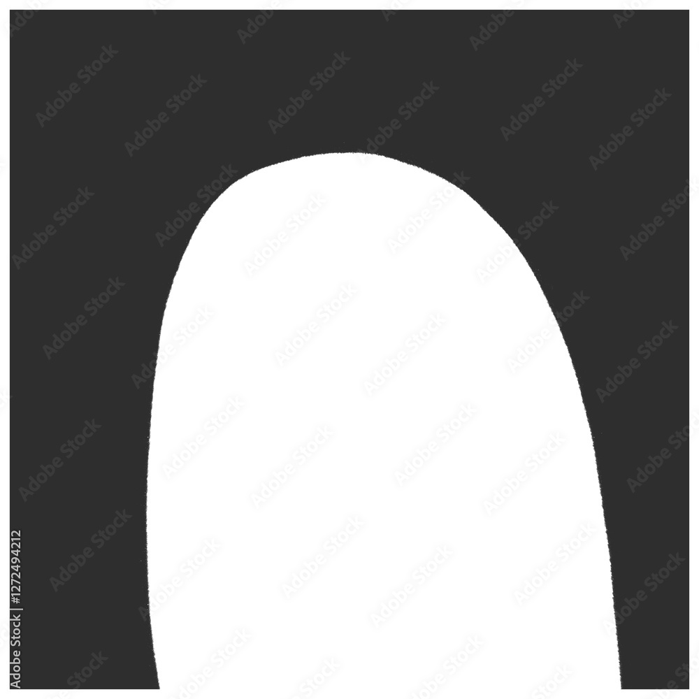 Hand drawn black and white doorway shape with minimal abstract design for modern digital artwork Hand drawn black and white doorway shape with minimal abstract design for modern digital artwork