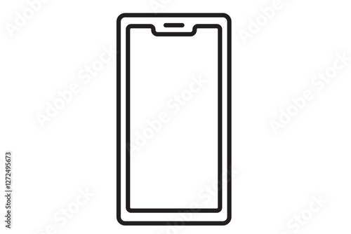 シンプルなスマートフォンの白黒アイコン