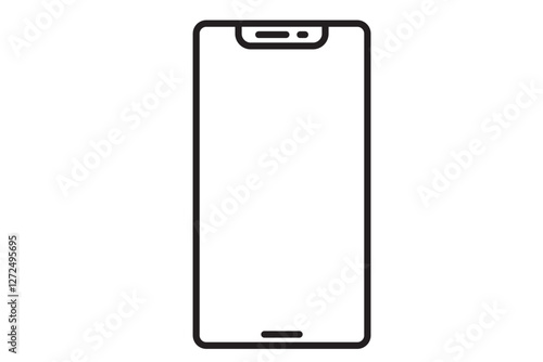 シンプルなスマートフォンの白黒アイコン