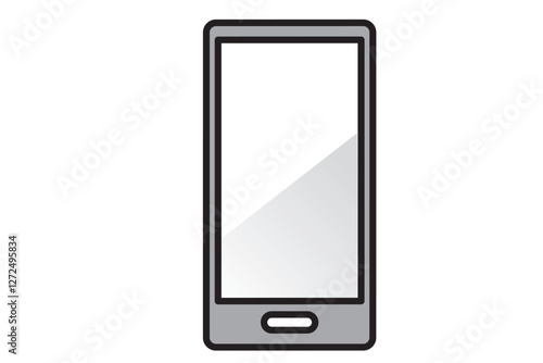 シンプルなスマートフォンの白黒アイコン