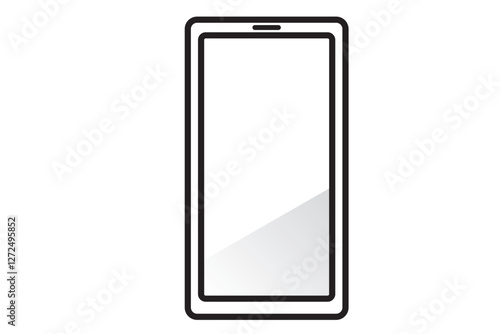 シンプルなスマートフォンの白黒アイコン