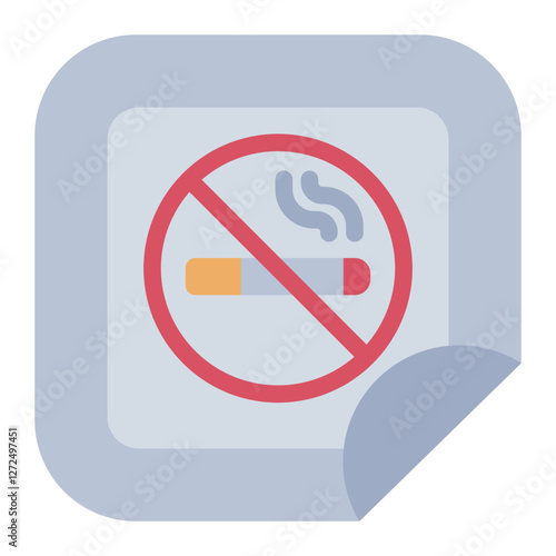 Nicotine patch flat icon supporting medical assistance and smoking cessation programs