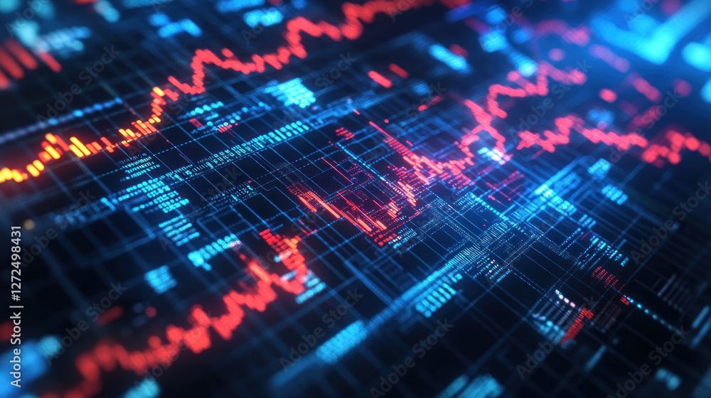 Futuristic Digital Stock Market Data Visualization Futuristic Digital Stock Market Data Visualization