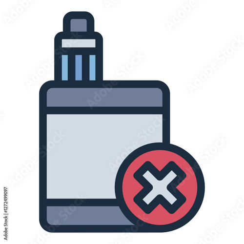 No vape smoking filled line icon promoting vape awareness and health campaigns