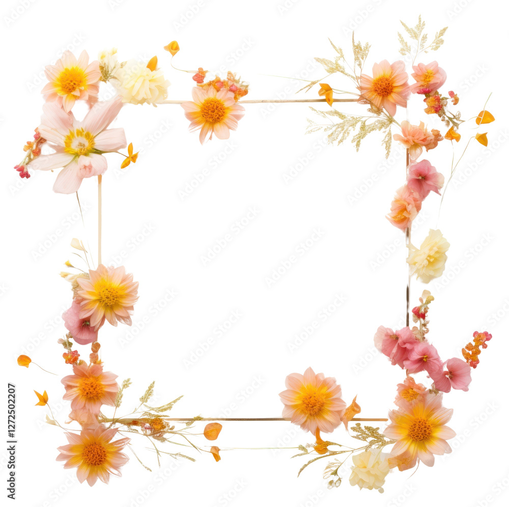 Obraz premium PNG Flower yellow wreath plant.