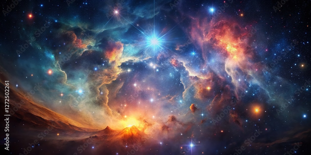 Minimalist Nebula: Cosmic Dust and Bright Stars in Deep Space Minimalist Nebula: Cosmic Dust and Bright Stars in Deep Space