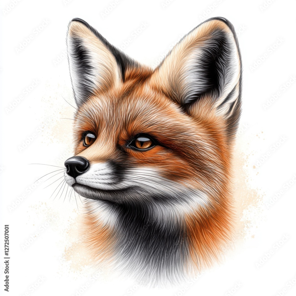 Realistic Portrait of a Fox with Detailed Fur Texture and Expressive Eyes on a Soft Background Realistic Portrait of a Fox with Detailed Fur Texture and Expressive Eyes on a Soft Background