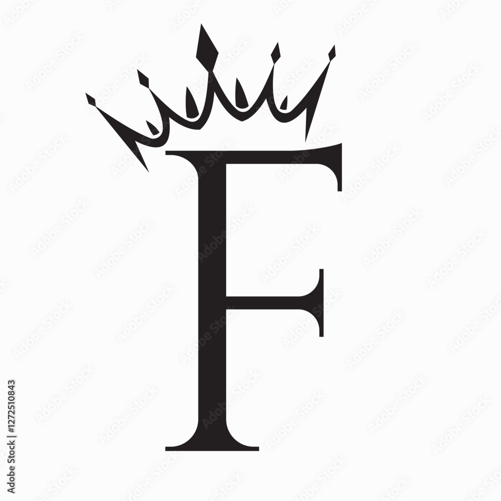 Fototapeta premium Initial Letter F Crown Logo Concept For Fashion and Beauty Symbol Vector Template