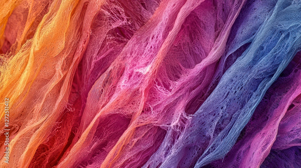 Obraz premium Close-Up High Resolution Image of Colorful Tissue Fibers