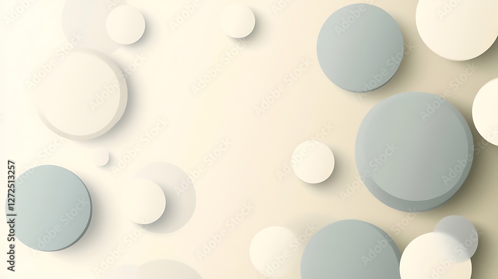 Abstract background with pastel circles and spheres