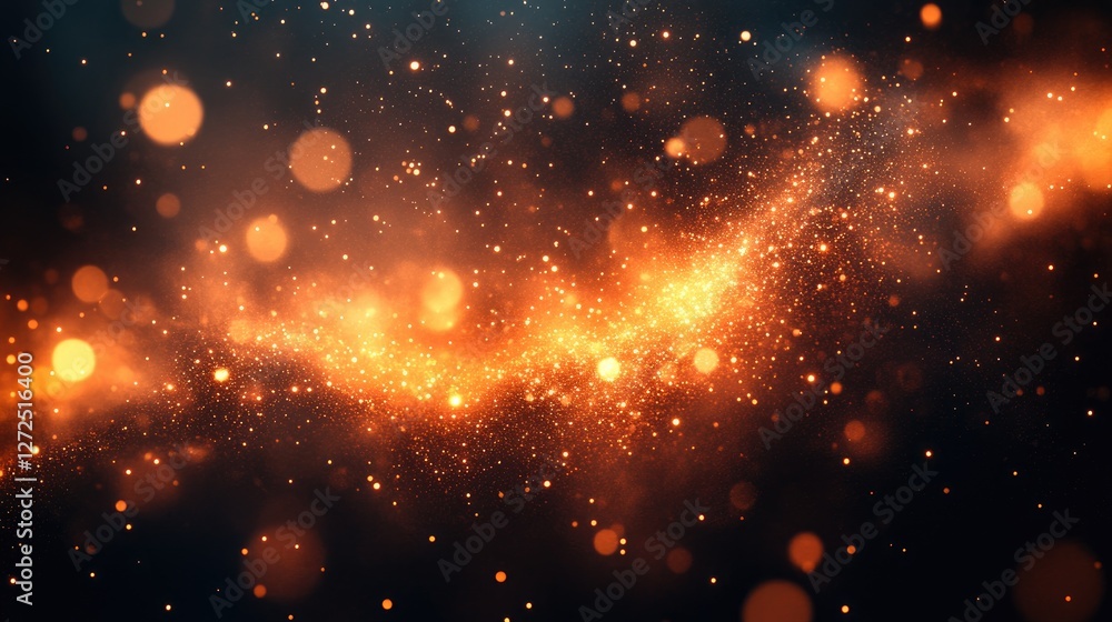 Golden Dust Swirl, Dark Background, Festive, Design Golden Dust Swirl, Dark Background, Festive, Design