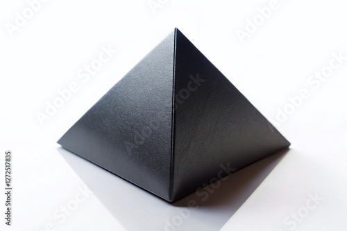 Wallpaper Mural Mysterious Black Pyramid on White Background - Abstract Geometry Stock Photo Torontodigital.ca