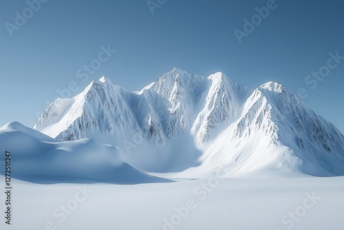 Wallpaper Mural Snowy mountain range in arctic landscape with snow-covered peaks Torontodigital.ca