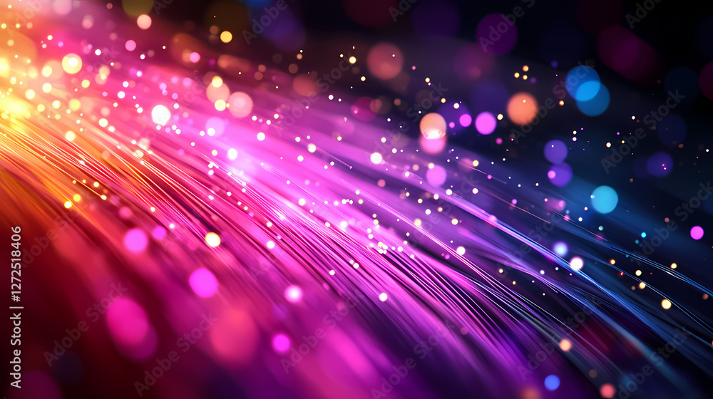 Obraz premium mesmerizing close radiant multicolored fiber