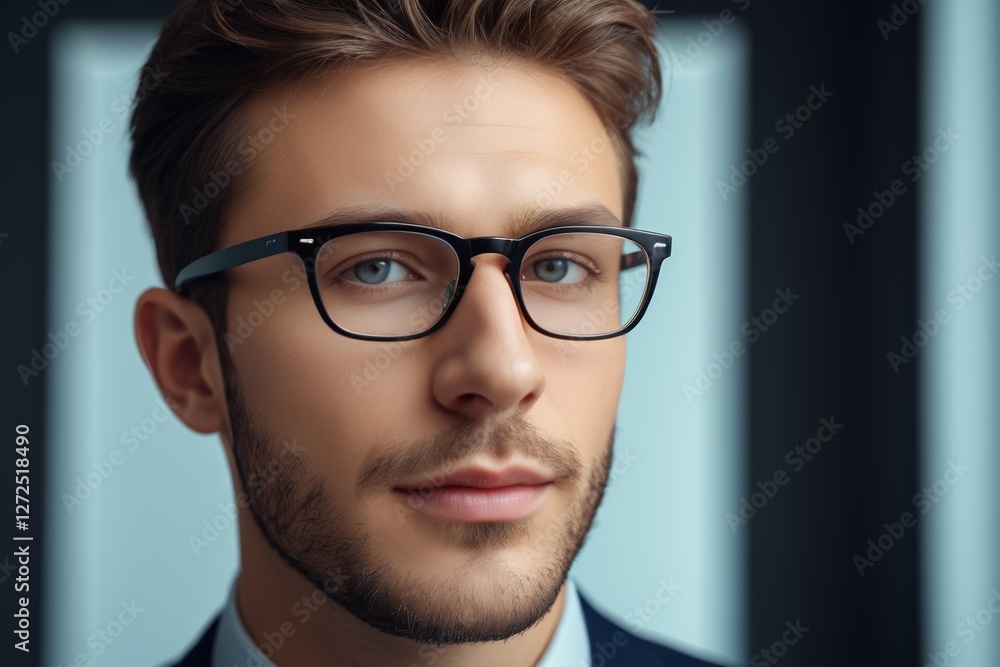 arafed man with glasses and a suit looks at the camera arafed man with glasses and a suit looks at the camera