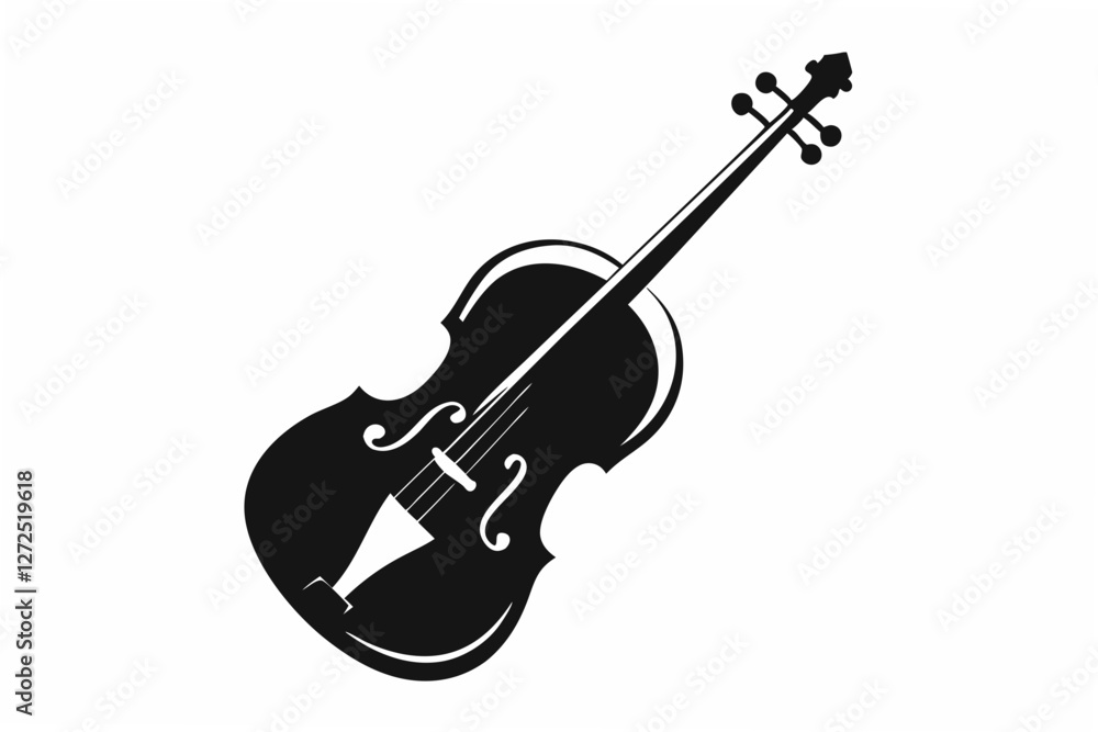 Obraz premium violin silhouette vector