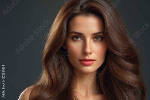 Wallpaper Mural arafed woman with long brown hair and a pink lip Torontodigital.ca