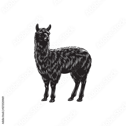 vector illustration of a alpaca