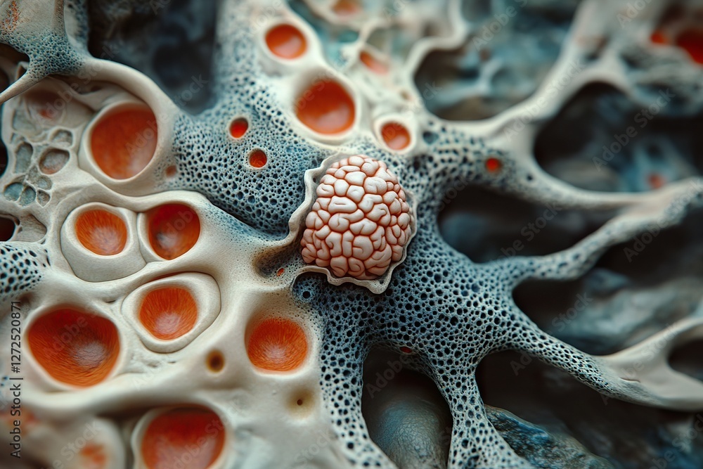 Abstract Brainlike Structure Within a Porous Organic Form Abstract Brainlike Structure Within a Porous Organic Form