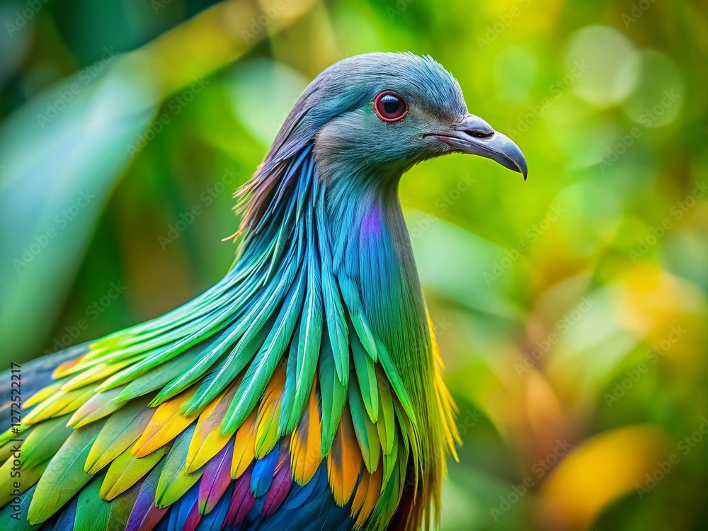 Nicobar Pigeon Close-up: Tilt-Shift Miniature Bird Photography Nicobar Pigeon Close-up: Tilt-Shift Miniature Bird Photography