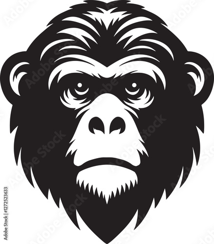 The black macaque mascot logo design art 