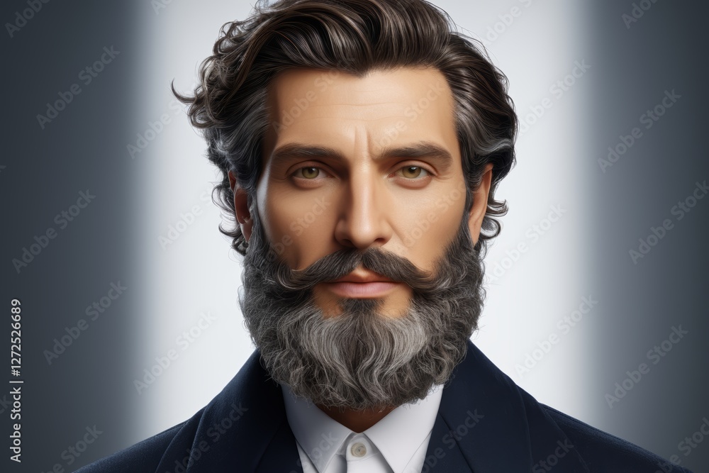 there is a man with a beard and a suit on there is a man with a beard and a suit on