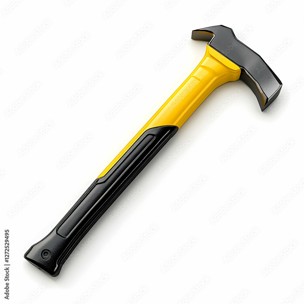 Yellow-handled Claw Hammer on White Yellow-handled Claw Hammer on White