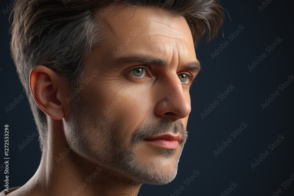 Obraz premium there is a man with a beard and a mustache looking to the side