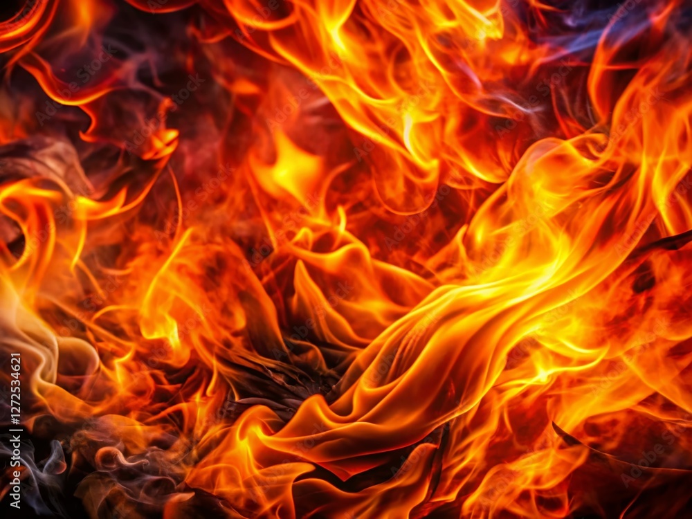 Panoramic Abstract Fire Background: Fiery Orange and Red Flames Panoramic Abstract Fire Background: Fiery Orange and Red Flames