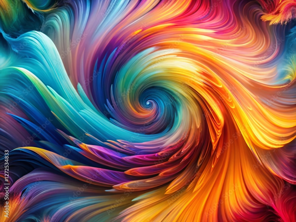 Obraz premium Panoramic Abstract Swirl: Gradient Colors in Dynamic Motion - High-Resolution Stock Photo