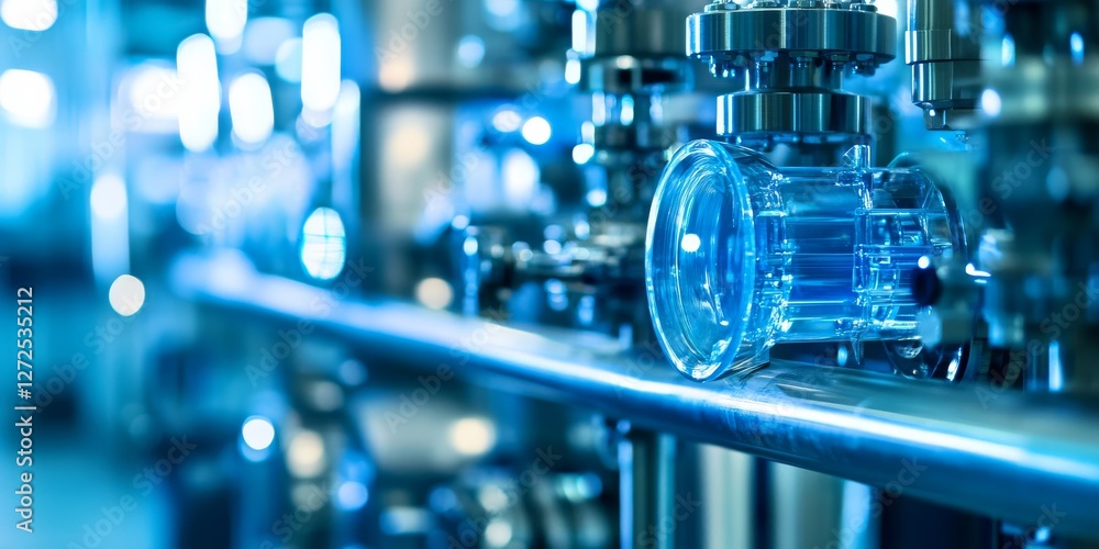 Fototapeta premium Hybrid hydrogen facility, balancing blue, green, and grey production for diverse energy applications