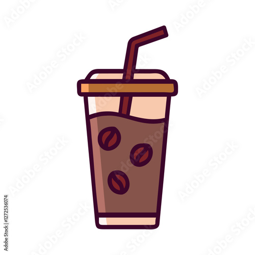 Coffee culture iced latte cup icon