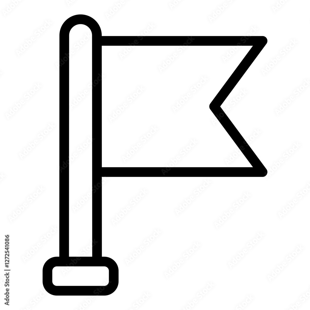 Flag outline icon representing checkpoint objectives, gaming progress, and game navigation Flag outline icon representing checkpoint objectives, gaming progress, and game navigation